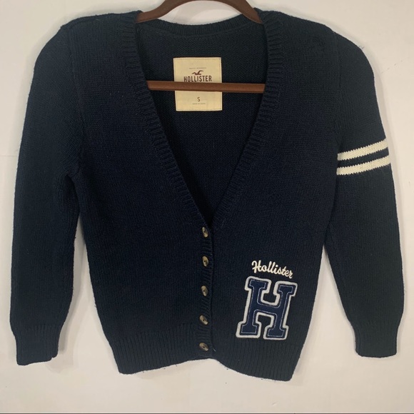 Hollister navy Blue H logo cardigan - Picture 1 of 4